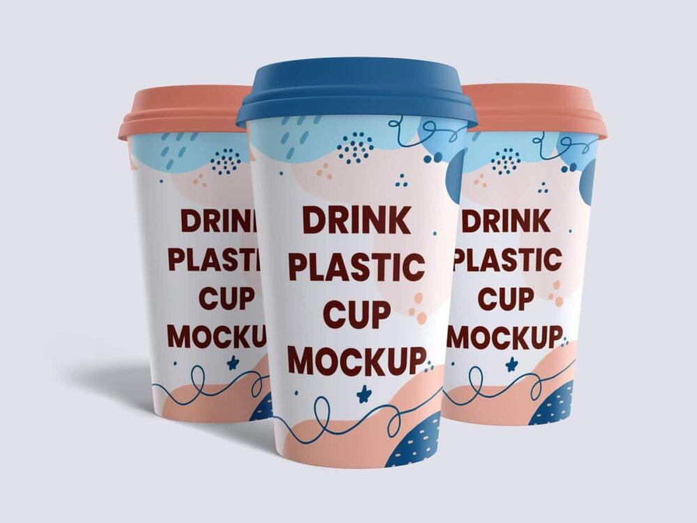 Three Simple Drink Plastic Cup Mockup