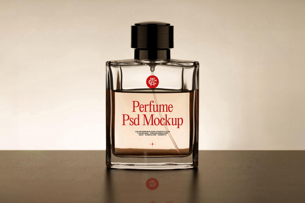 Transparent Perfume Bottle Mockup