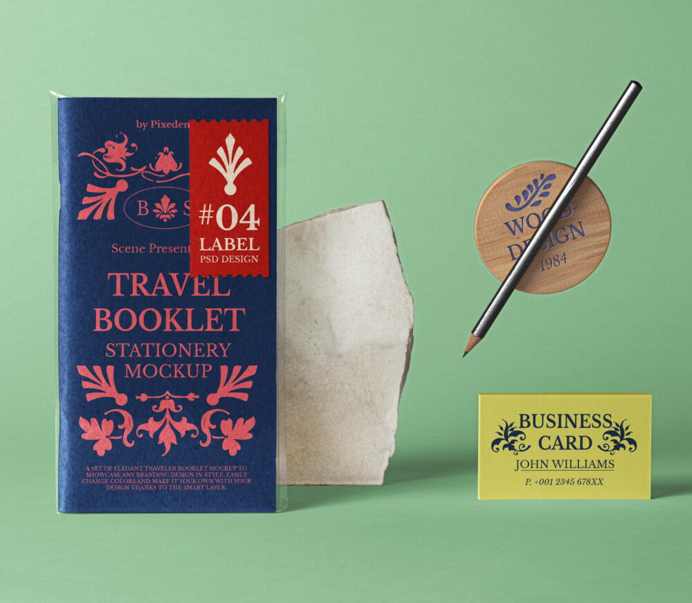 Travel Psd Booklet Mockup Scene