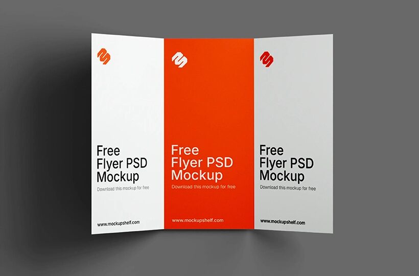 Tri-Fold Flyer Mockup PSD | A4 Brochure Template