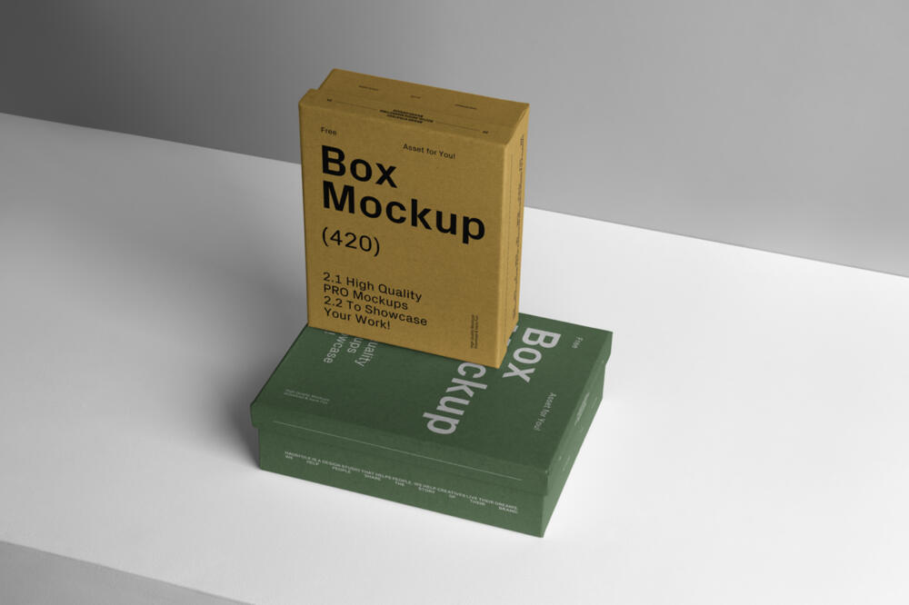 Two Cardboard Boxes Mockup