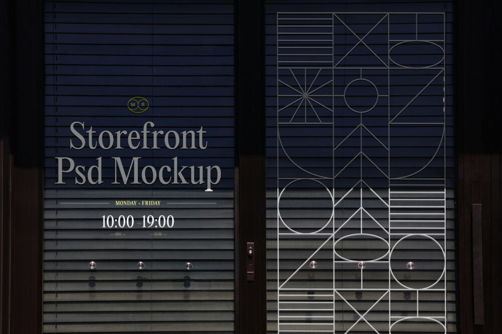 Two Door Window Blind Mockup