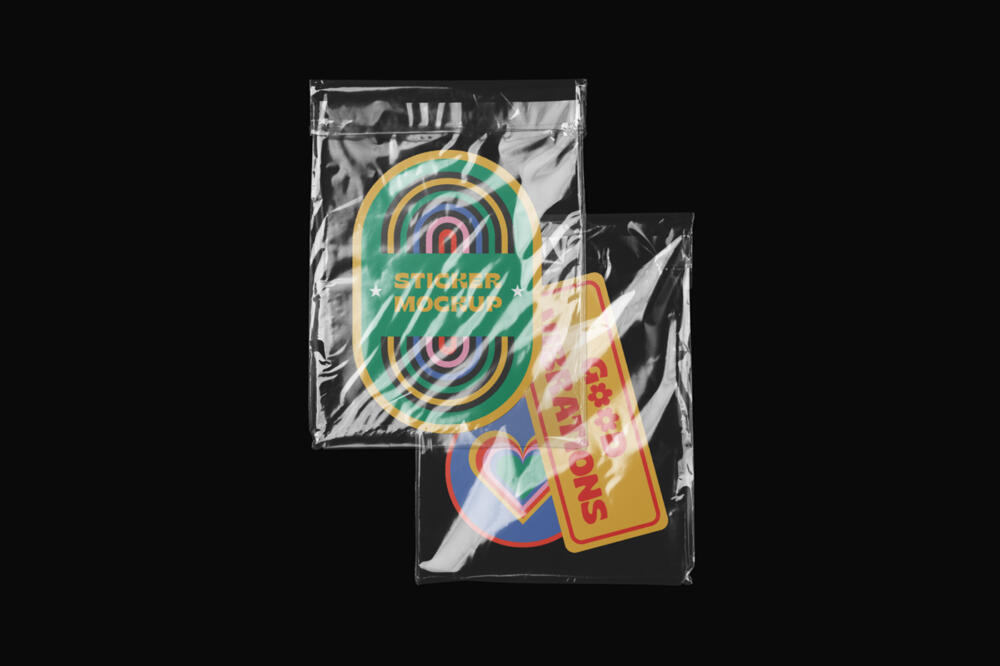 Two Foils with Stickers Mockup