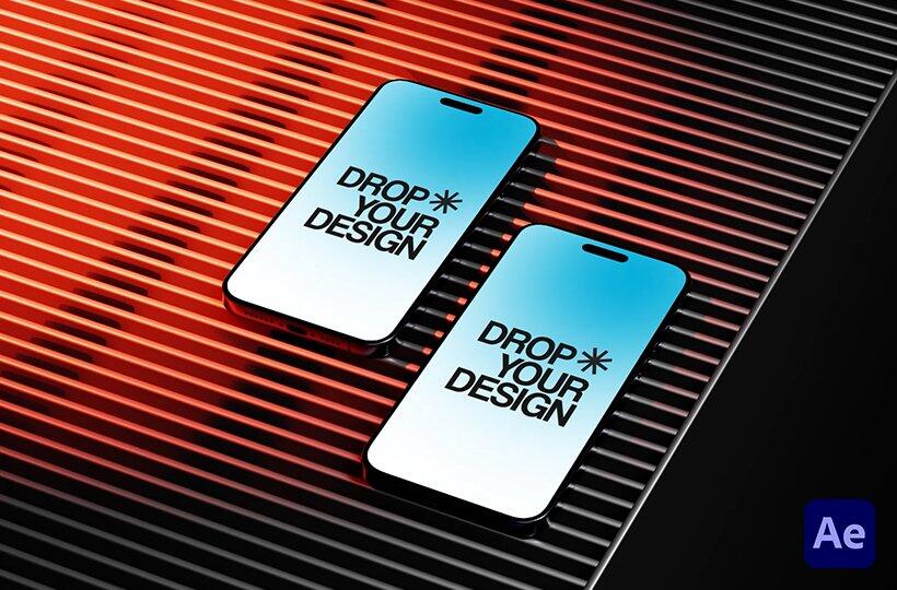 Two Mobile Phone Mockup Animation After Effects Template