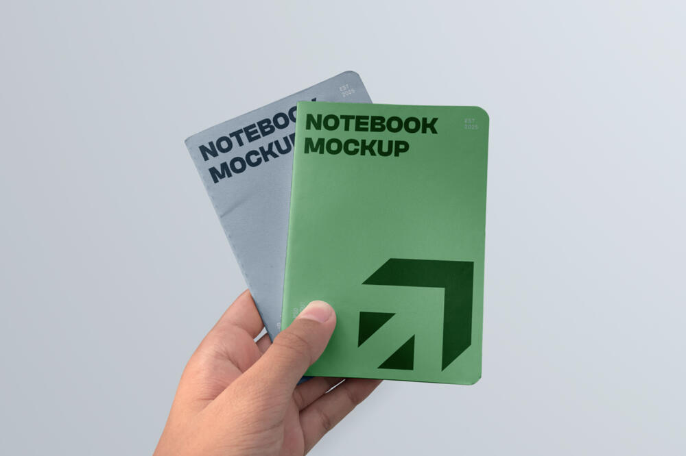 Two Notebook in Hand Mockups