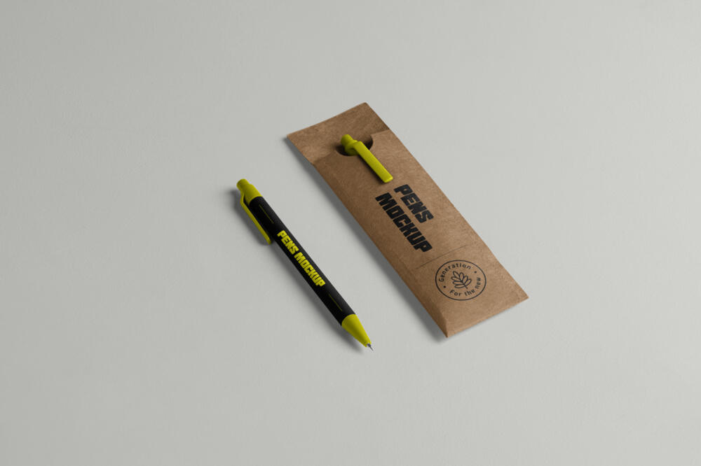 Two Pens with Case Mockup