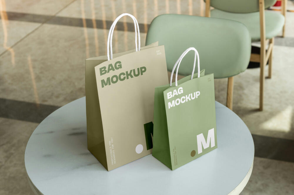 Two Shopping Bag PSD Mockups