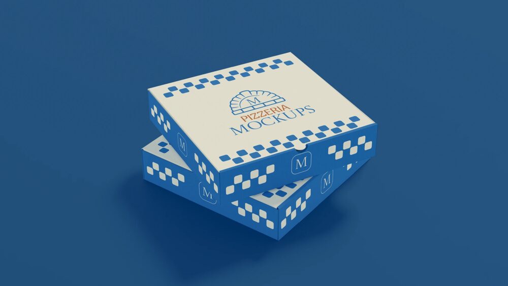 Two Stacked Pizza Box Mockup