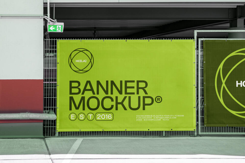 Urban Banners on Fence Mockup