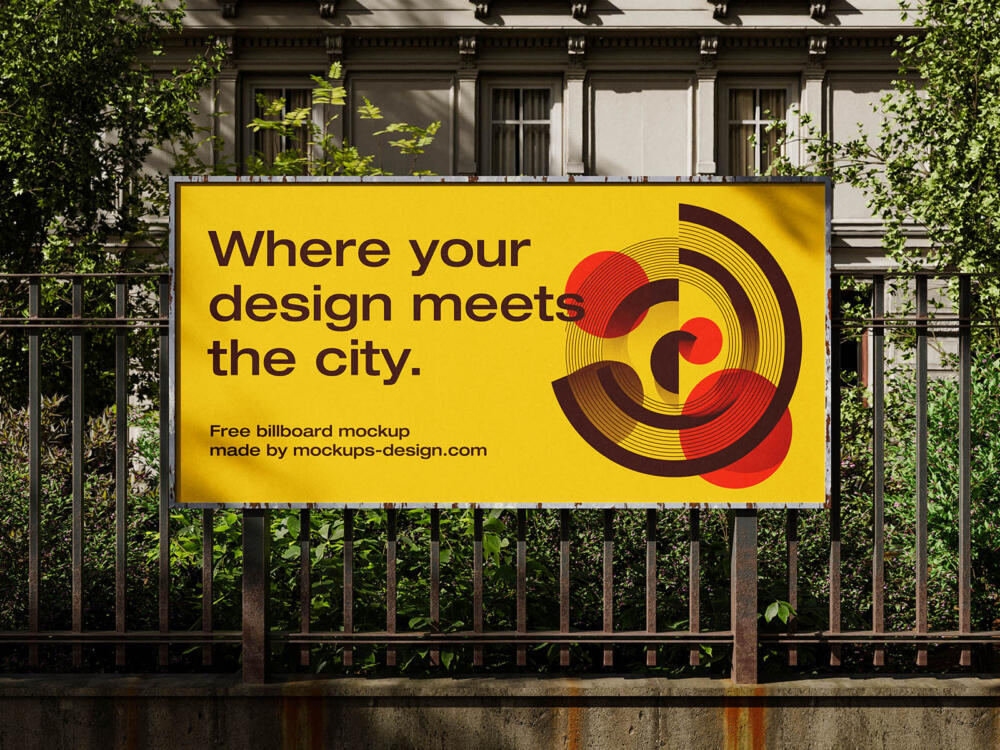 Urban fence billboard mockup