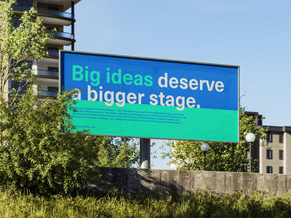 Urban landscape billboard mockup