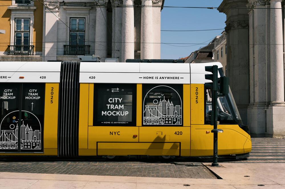 Urban Tram Mockup