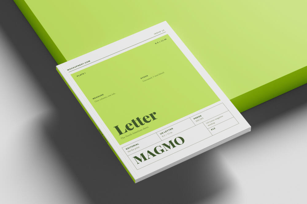 US Letter Branding Magazine Mockup