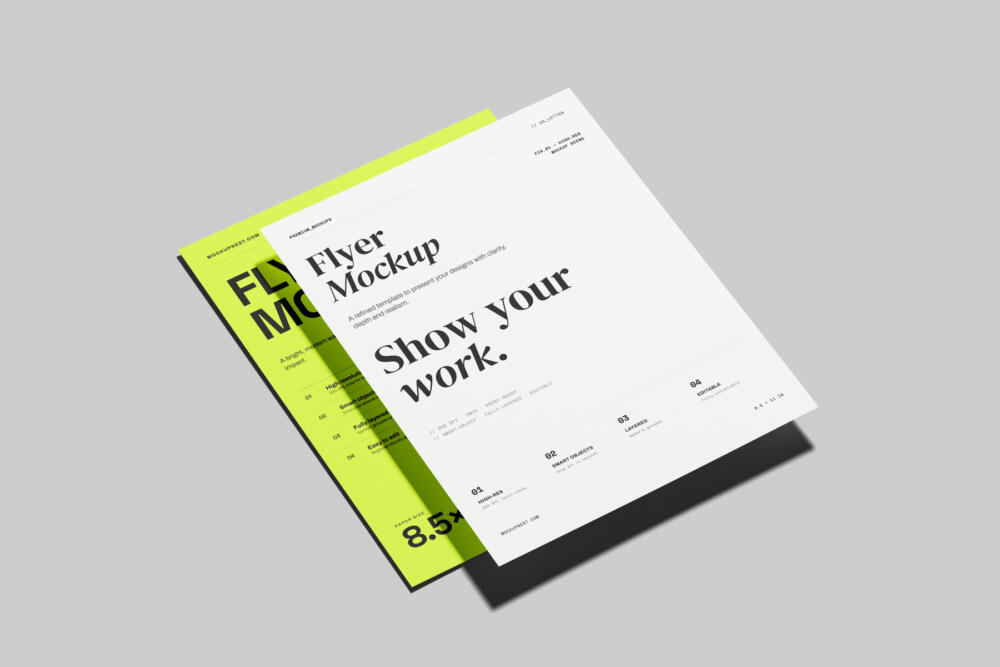 US Letter Flyer Poster Mockup Front And Back
