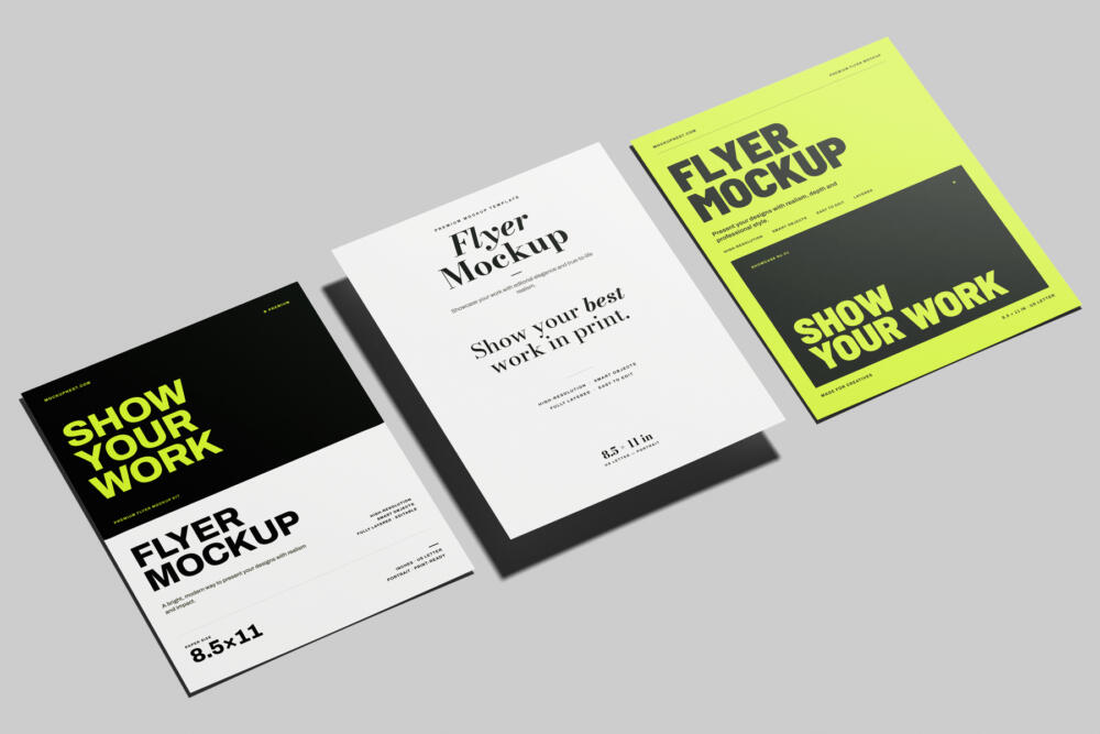 US Letter Flyer Poster Mockup Minimal Studio