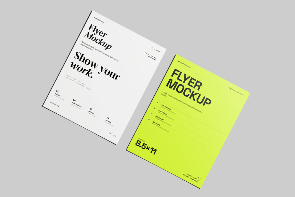 US Letter Flyer Poster Mockup Pair