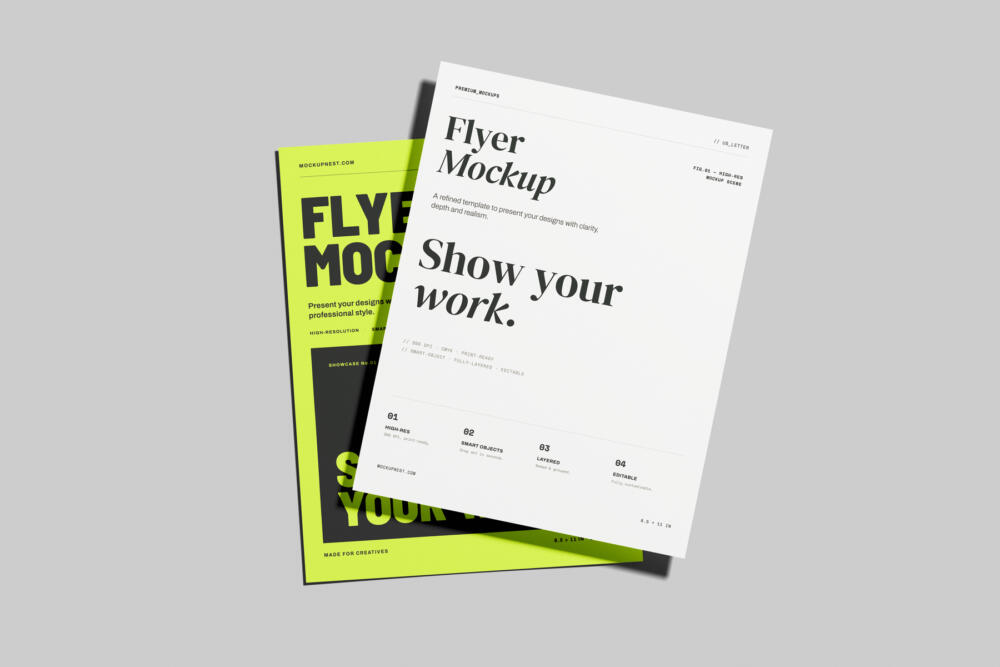 US Letter Flyer Poster Mockup Portrait