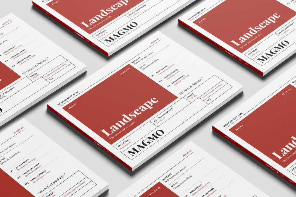 US Letter Horizontal Magazine Mockup
