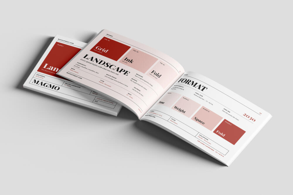 US Letter Landscape Modern Magazine Mockup