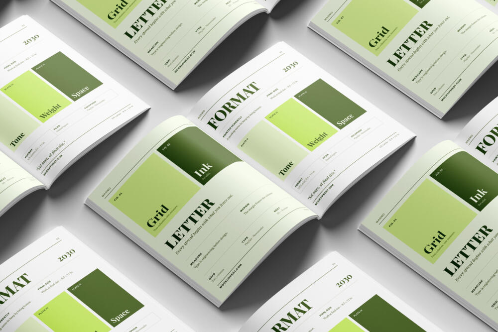 US Letter Print Magazine Mockup