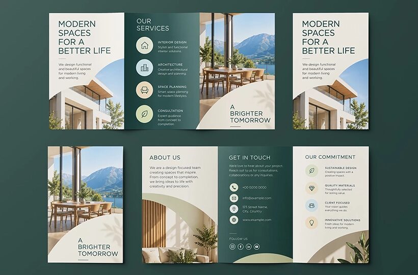 US Tabloid Tri Fold Flyer Mockup, PSD