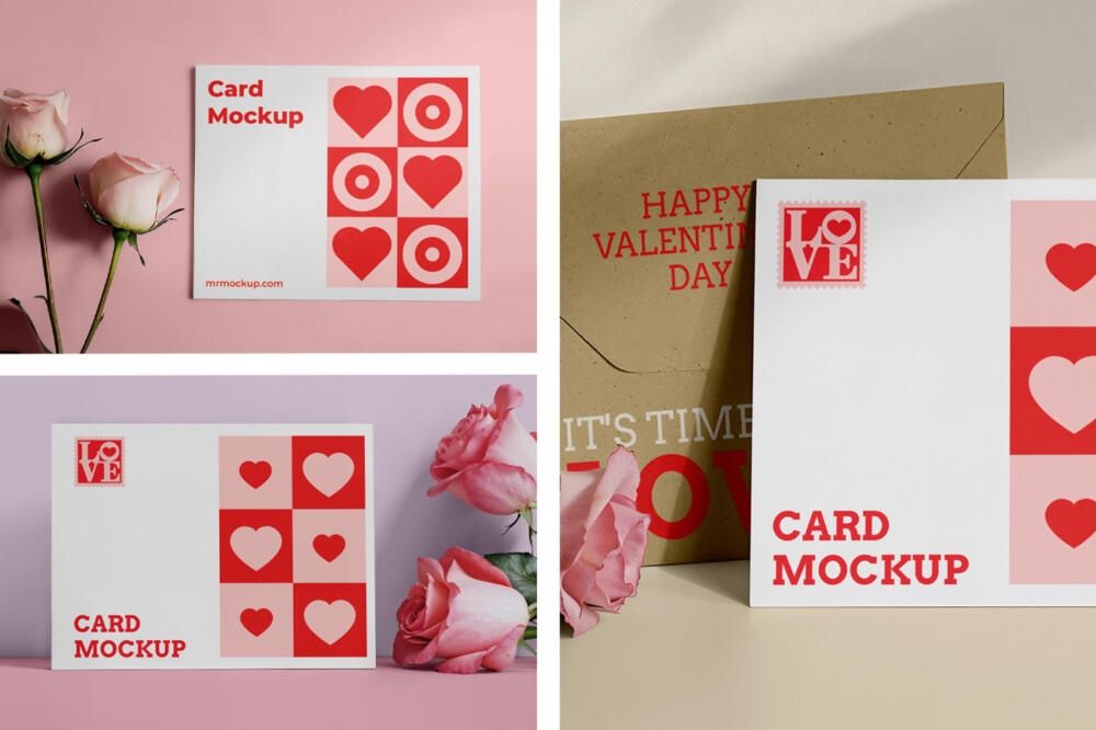 Valentines Card Set Mockups