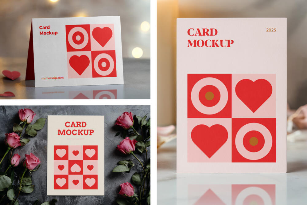 Valentines Day Card Package Mockups