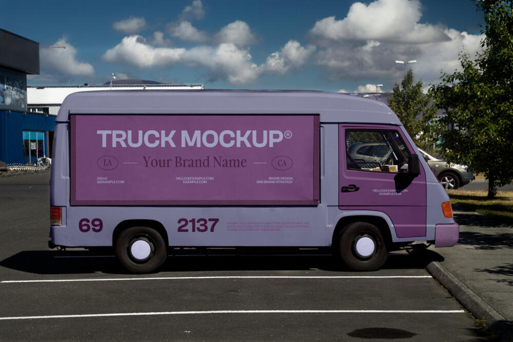 Van Food Truck Mockup