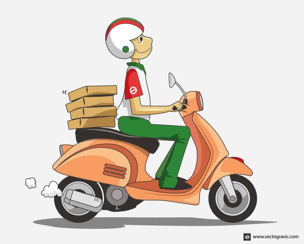 Vector Delivery Scooter Illustration