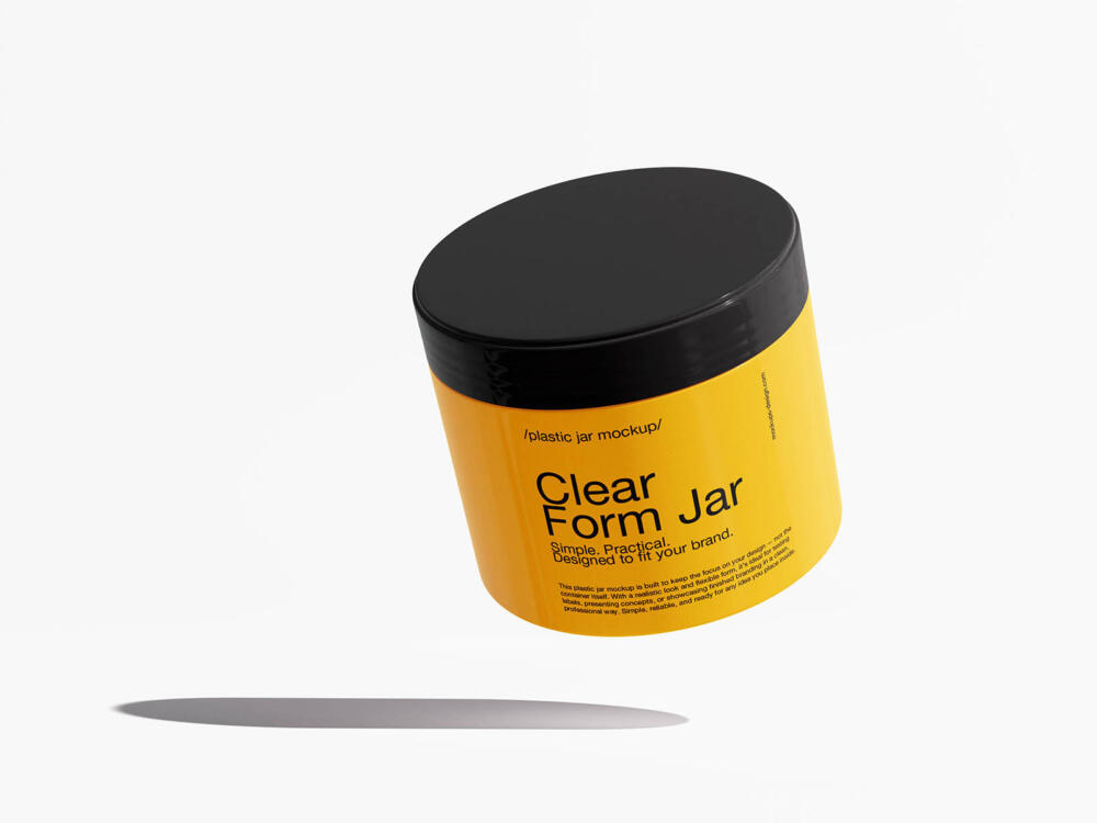 Versatile plastic jar mockup