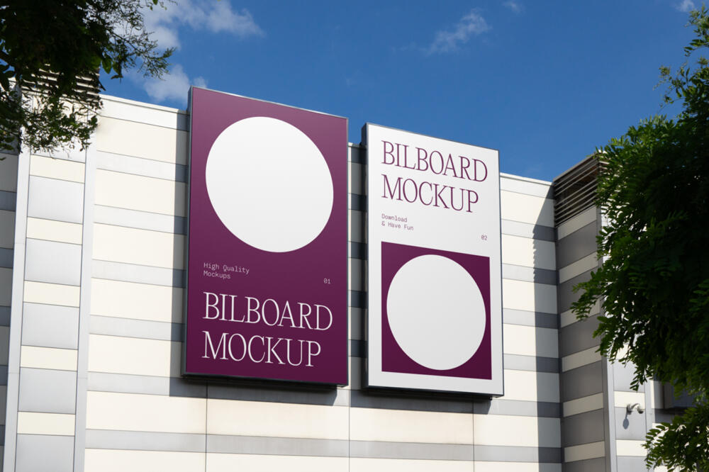 Vertical Billboards on Building Mockup