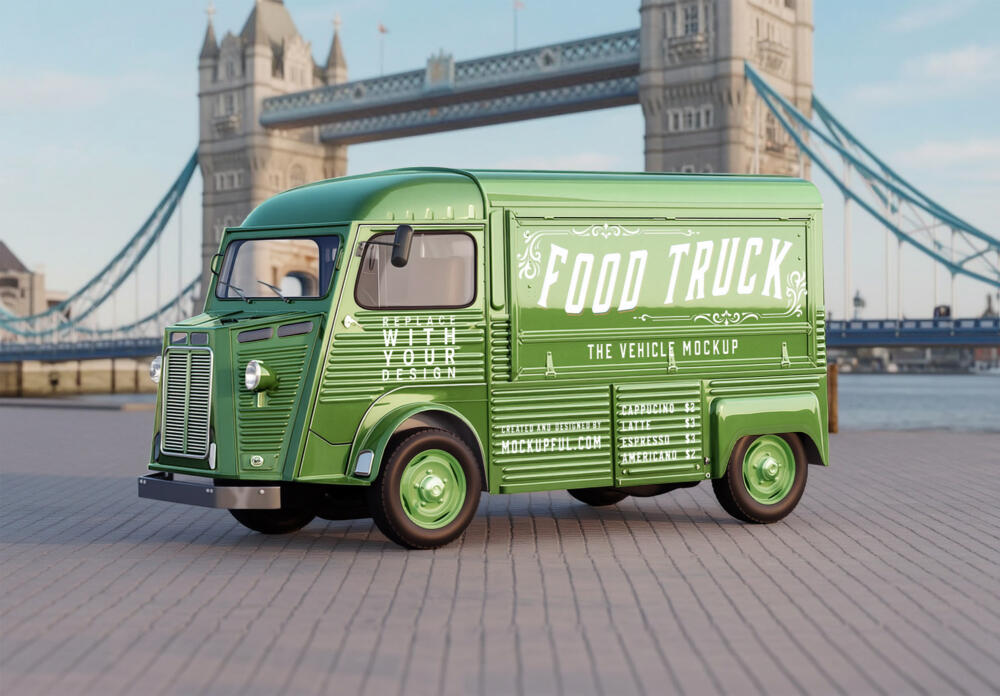Vintage Food Truck Mockup