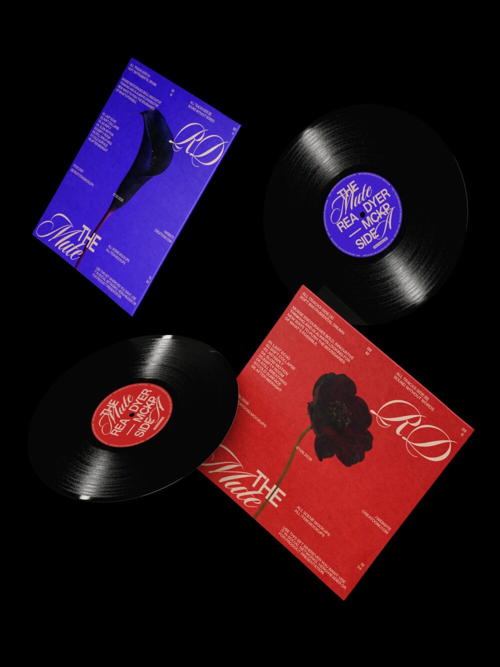Vinyl Record And Cover Mockups Floating In The Air Front View | Mockup store