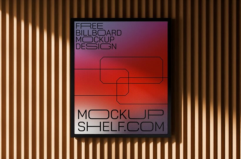 Wall Display Billboard Mockup PSD, Indoor Ad Scene