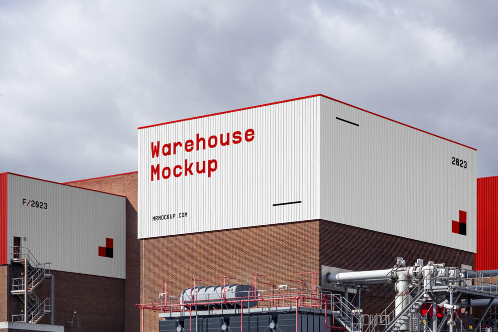 Iphone Icon Isometric Warehouse Building Mockup