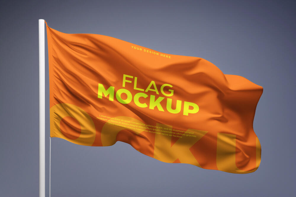 Waving Flag Mockup