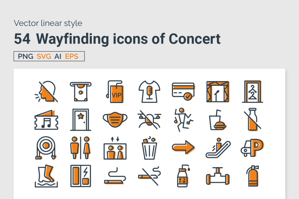 Wayfinding Concert Vector Icons