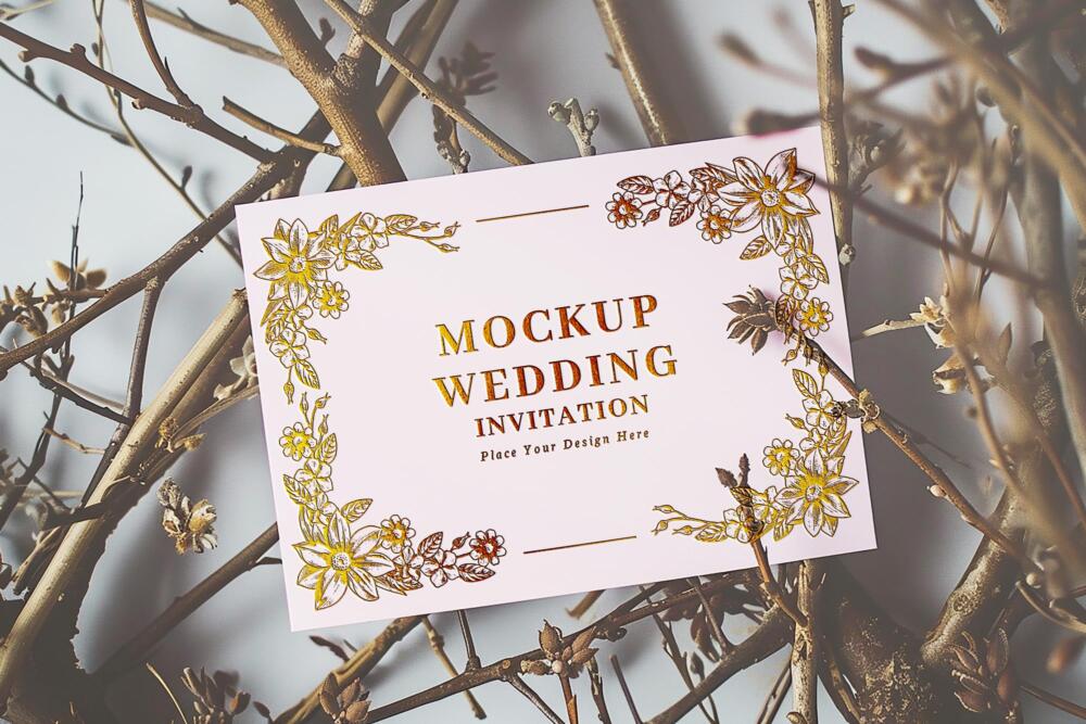 Wedding Invitation Card Mockup