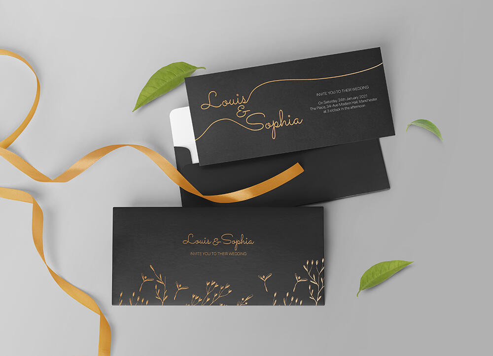 Wedding Invitation Mockup - Mockup PSD