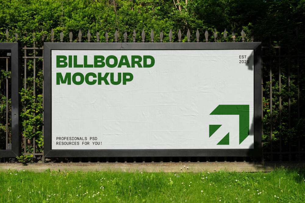 Wide Outdoor Billboard PSD Mockup