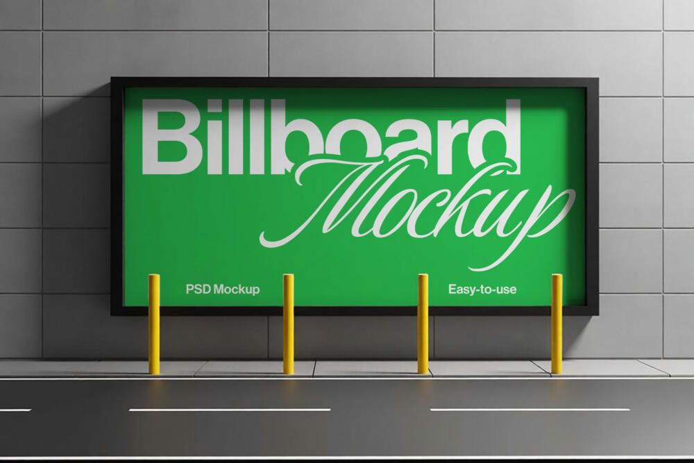 Wide Street Billboard Mockup