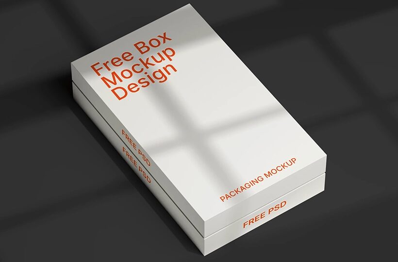 Window Shadow Box Mockup PSD, Stacked Packaging