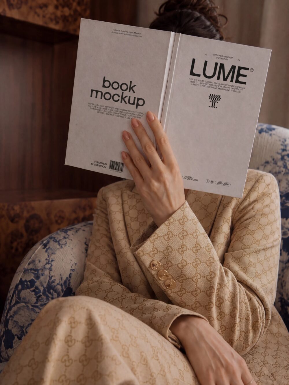 Woman Holding Open Book Mockup Front View | Mockup store