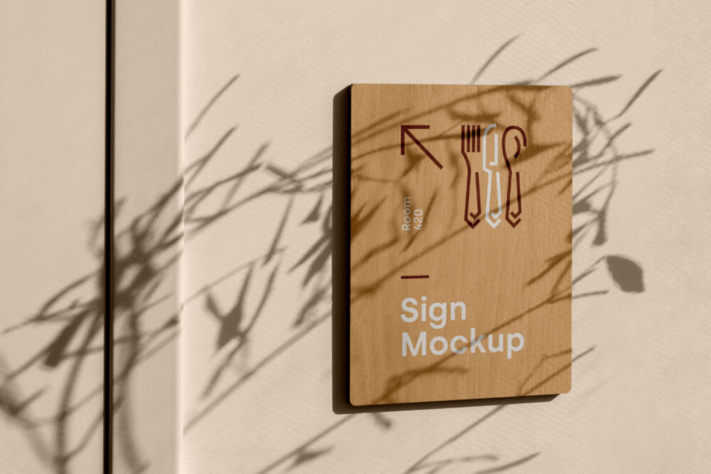 Wood Sing on the Wall Mockup