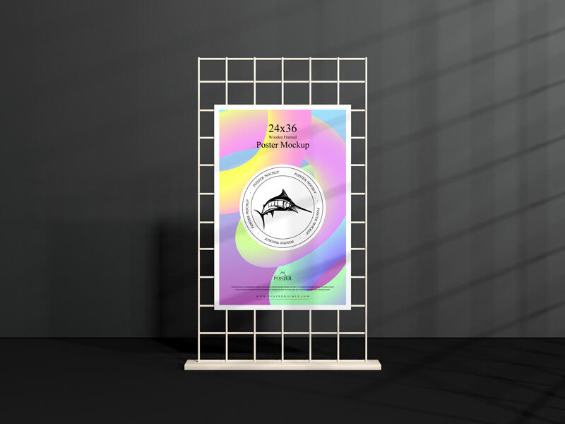 Wooden Framed 24x36 Poster Mockup