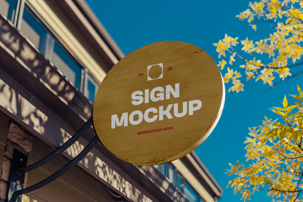 Wooden Sign Mockup