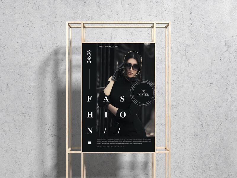 Wooden Stand 24x36 Poster Mockup