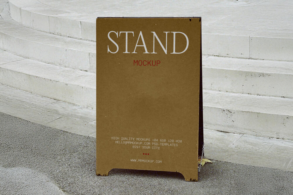 Wooden Stand PSD Mockup