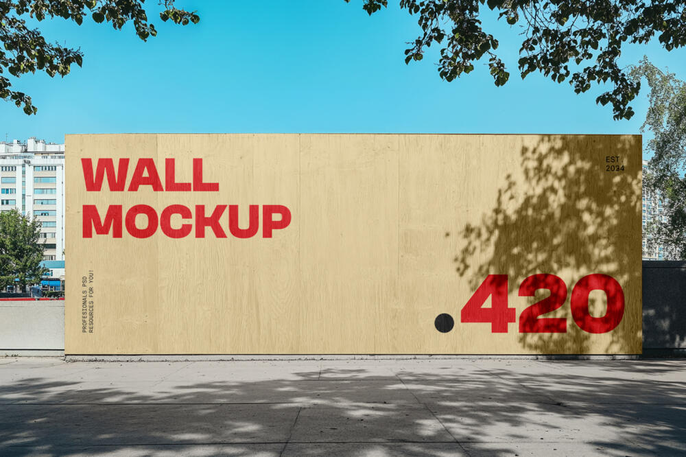 Wooden Wall Mockup