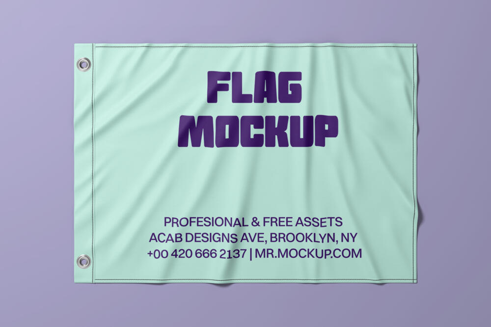 Wrinkled Flag Mockup
